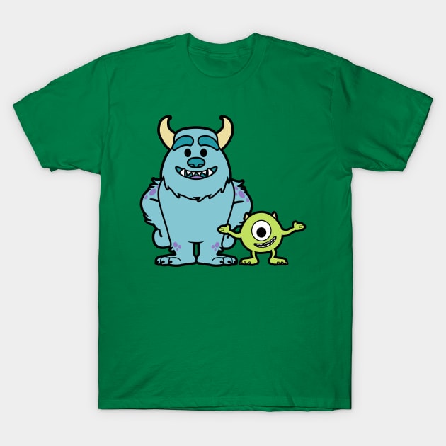 James and Mike Monster Inc Chibi Duo T-Shirt by bonekaduduk